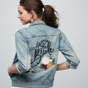 Embroidered Bridal Jean Jacket